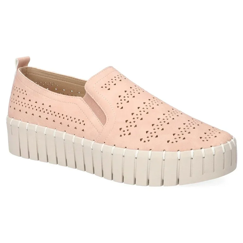 Easy Street Peppy Platform Sneaker Blush Pink 9 Wide New $69